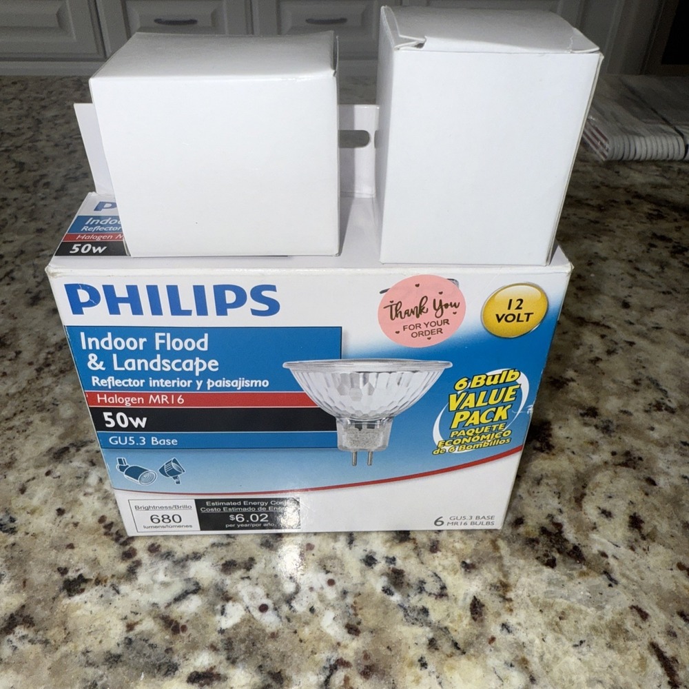 2 Pack-Philips Landscape‎ and Indoor Flood 50-Watt MR16 12-Volt Light Bulb 4339